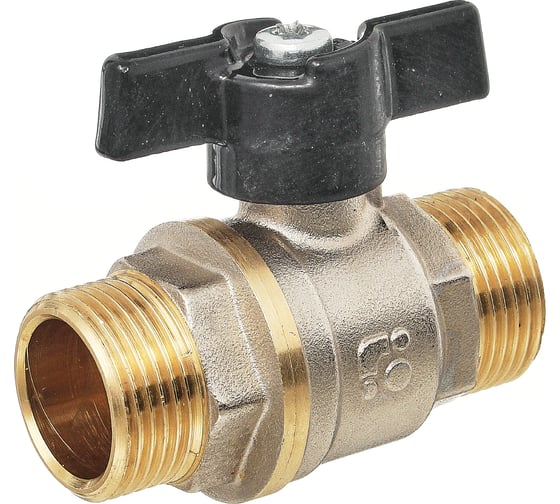 Изображение товара Шаровой кран БАЗ 11Б27П1 Ду15 А32/1 нр/нр бабочка никель PN40 серия Standart БАЗ.А32.1.15.НГ.40.Н