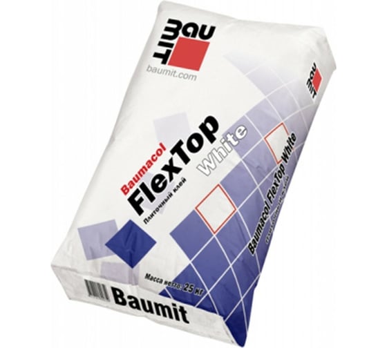 Изображение товара Плиточный клей Baumit Baumacol FlexTop White 25 кг 4612741800373 FlexTop White, 25 кг (1009)