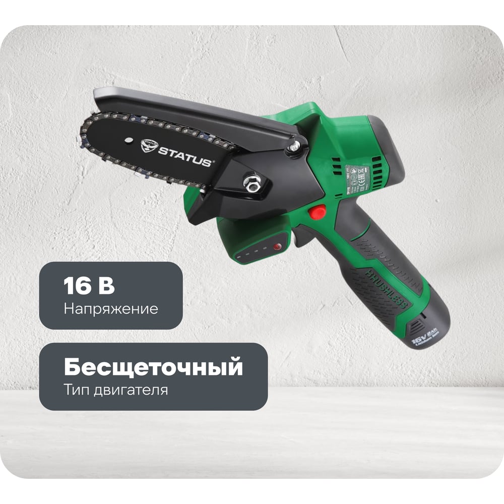 Бесщеточная аккумуляторная цепная пила STATUS CP 115 07410601