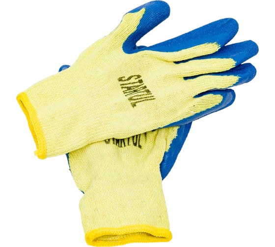 Изображение товара Хлопчатобумажные перчатки STARTUL с латексным рельефным покрытием, р. 9 ST7123-9