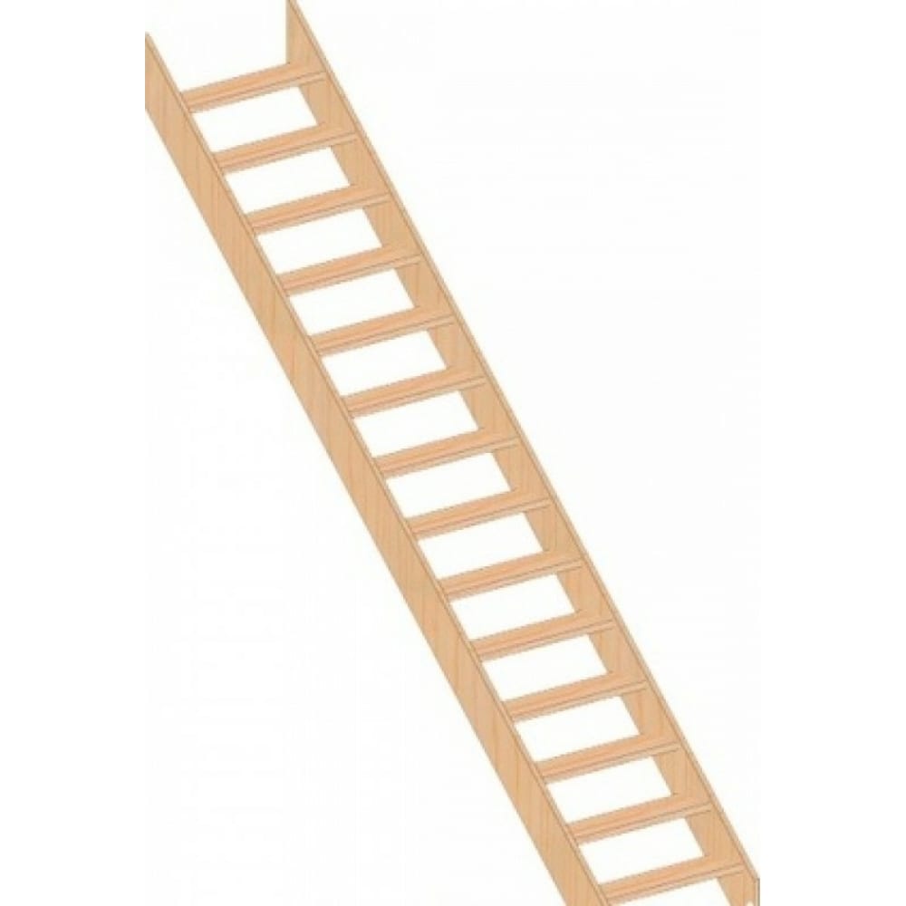 Прямая деревянная лестница ТДВ, размер 1600x850 3409003 ЛМО-12 