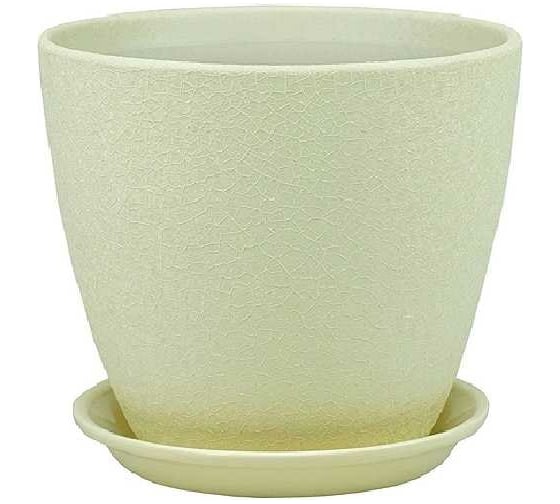 Изображение товара Горшок Сады Аурики ВН 01 3 бутон Винил бежевый, керамика, 18 см, 4 л 060206