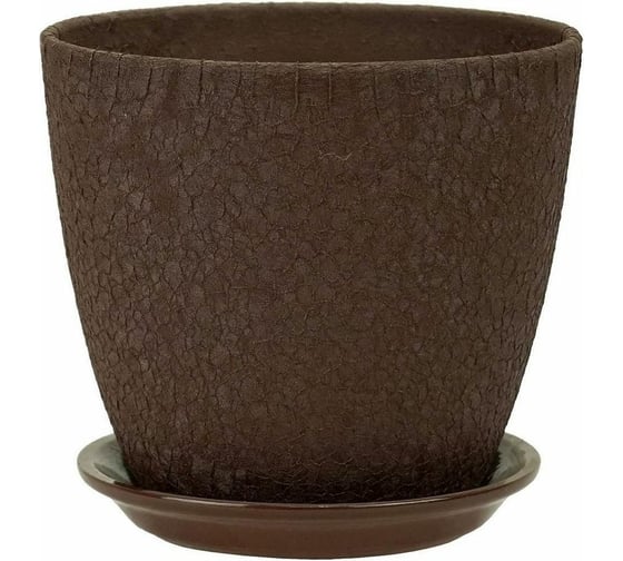 Изображение товара Горшок Сады Аурики ВН 04 3 бутон Винил шоколад, керамика, 18 см, 4 л 060216