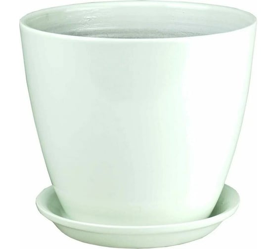 Изображение товара Горшок Сады Аурики ГЛ 01 2 бутон Глянец белый, керамика, 15 см, 2 л 060219