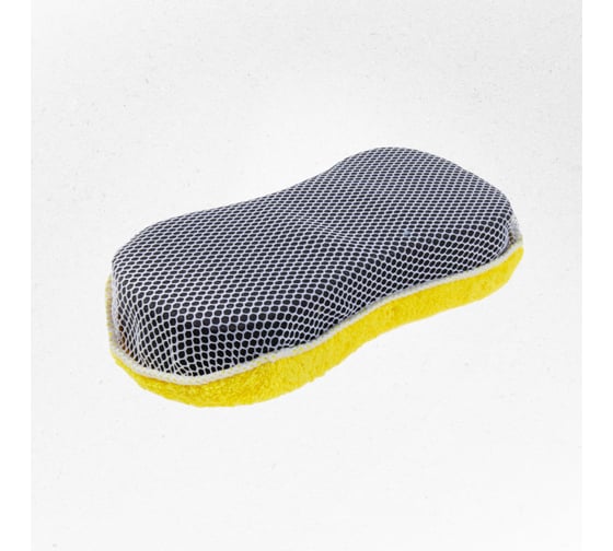 Изображение товара Губка микрофибра SKYWAY 24х11х5,5 см, двусторонняя с сеткой скрапер S00902007