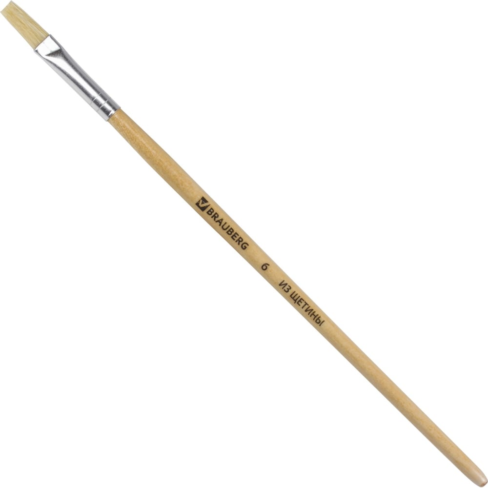 Изображение товара Кисть BRAUBERG щетина, плоская, №6 200201