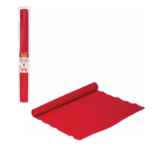 Изображение товара Гофрированная бумага для флористики ОСТРОВ СОКРОВИЩ 110 г/м2, красная, 50х250 см 129148