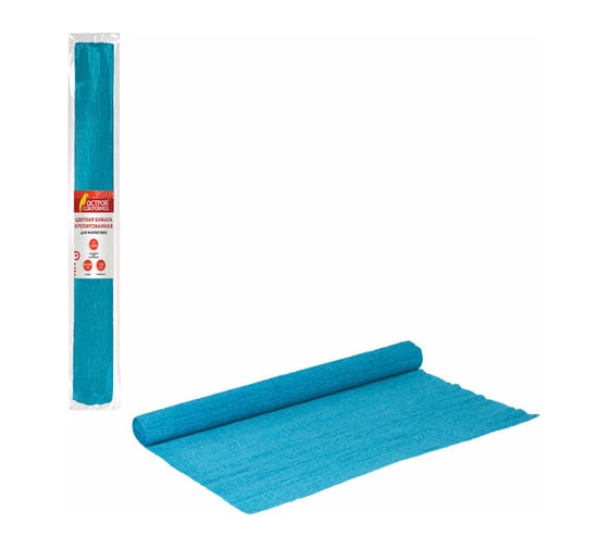 Изображение товара Гофрированная бумага для флористики ОСТРОВ СОКРОВИЩ 110 г/м2, голубая, 50х250 см 129147