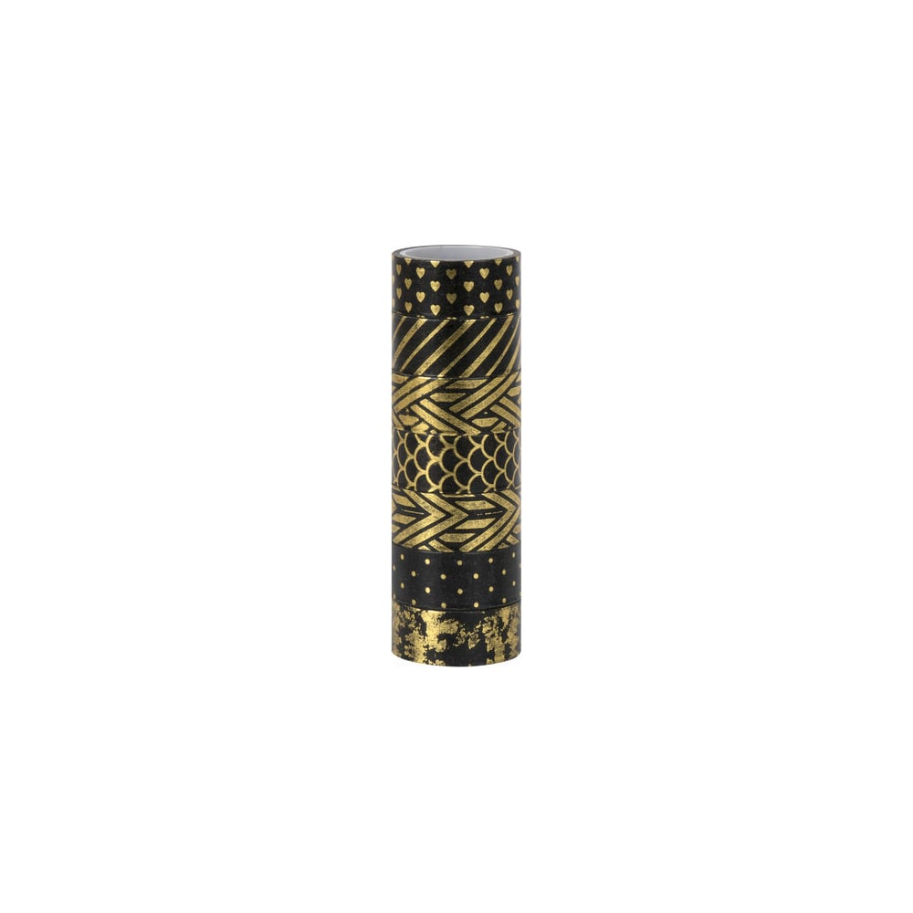 Изображение товара Клейкие WASHI-ленты ОСТРОВ СОКРОВИЩ ЧЕРНОЕ ЗОЛОТО 7 шт
