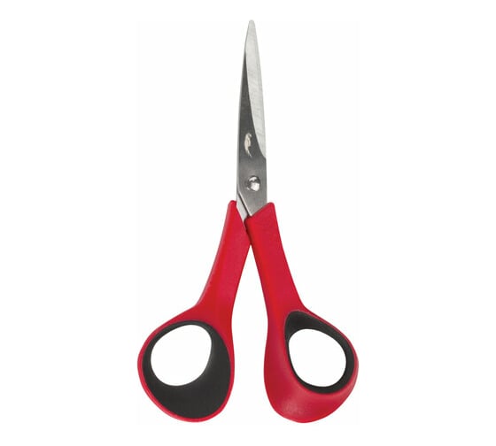Изображение товара Ножницы для хобби и рукоделия ОСТРОВ СОКРОВИЩ 140 мм, 3-х сторонняя заточка, красно-черные 237105