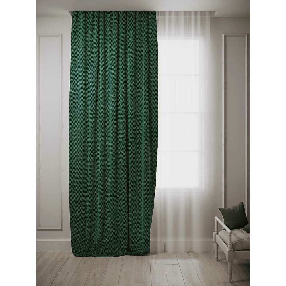 Штора для комнаты Костромской текстиль лента атласная 40 мм × 23 ± 1 м изумрудный 140
