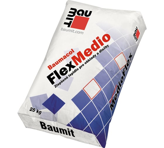 Изображение товара Плиточный клей Baumit Baumacol FlexMedio 25 кг 4612741800410 Baumacol FlexMedio, 25 кг (1013)