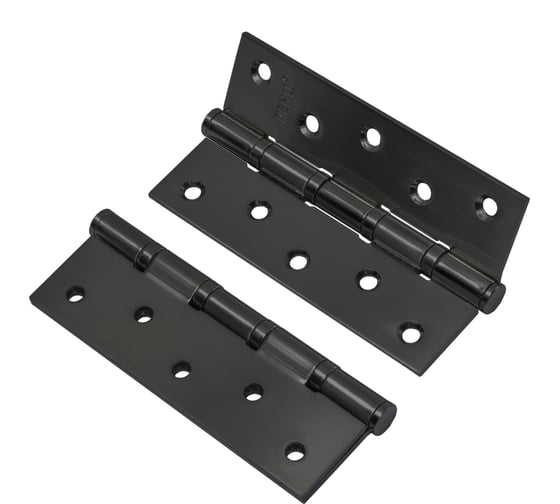 Изображение товара Стальная петля Ренц 125х75х2.5, 4 подшипника, без колпачков, черный, 2 шт. IN125-4BB FH B (2шт)