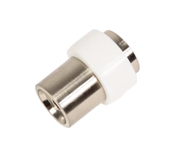 Изображение товара Дверной ограничитель Ренц напольный, никель матовый - белый INDS 34 SN/White