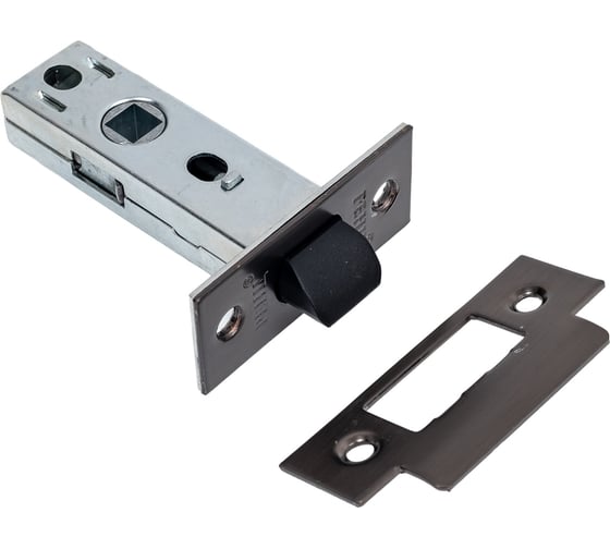 Изображение товара Межкомнатная защелка Ренц пластиковый язычок, матовый черный никель INL 5-45 plastic MBN