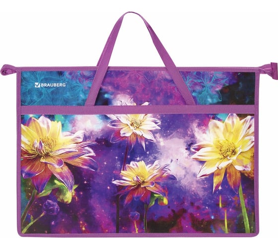 Изображение товара Папка для рисунков и чертежей BRAUBERG Paris с ручками, А3, пластик, молния сверху 270147