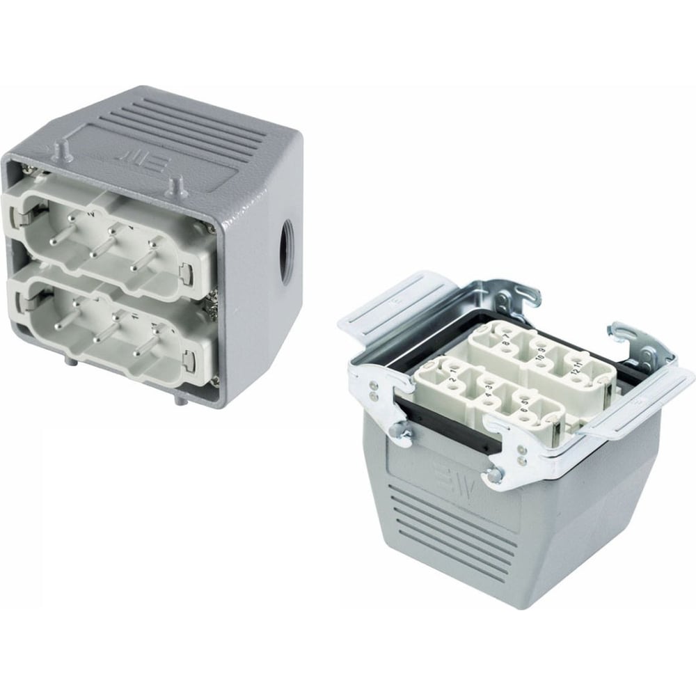 Изображение товара Промышленный прямоугольный разъем Mete Enerji H12HSB-A2M-B2ZF 12 контактов алюминий