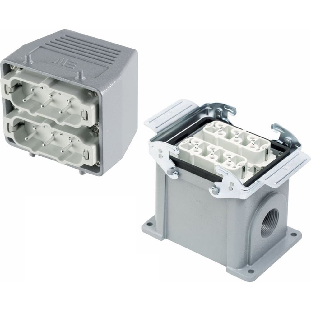 Изображение товара Промышленный прямоугольный разъем Mete Enerji H12HSB-B2M-D2F 12 контактов алюминий