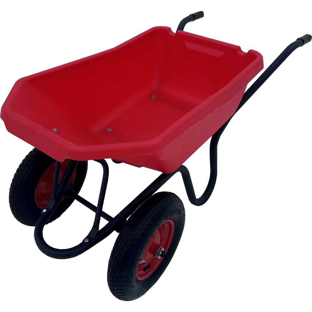 Изображение товара Строительная, двухколесная тачка Variant с ЦВЕТНЫМ ПЛАСТИКОВЫМ корытом, 2 колеса 4.80/4.00-8, 120 л. 12120ЗПК 11120ЗПК