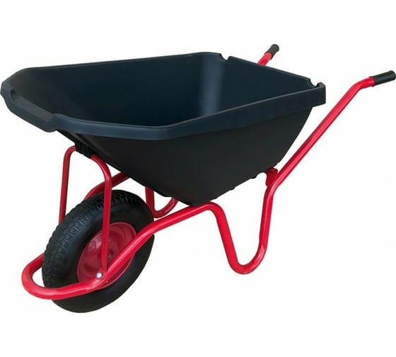 Изображение товара Строительная, одноколесная тачка Variant, с ЧЕРНЫМ ПЛАСТИКОВЫМ корытом, колесо 4.80/4.00-8, 120 л. 11120ЧПК