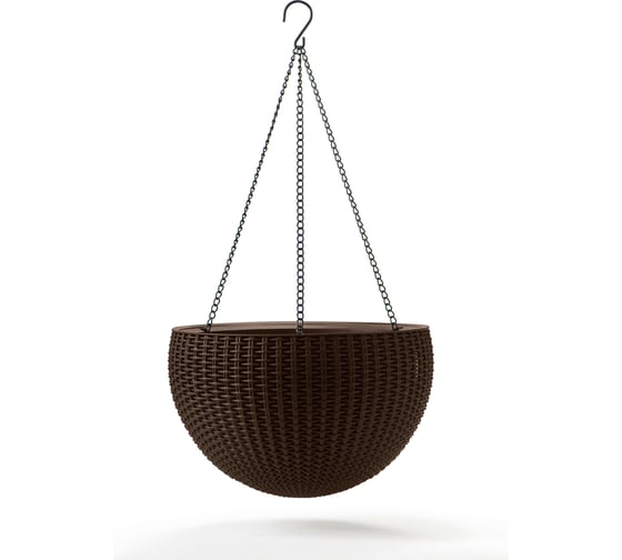 Изображение товара Подвесное кашпо Keter Rattan Style Hanging коричневый 229544