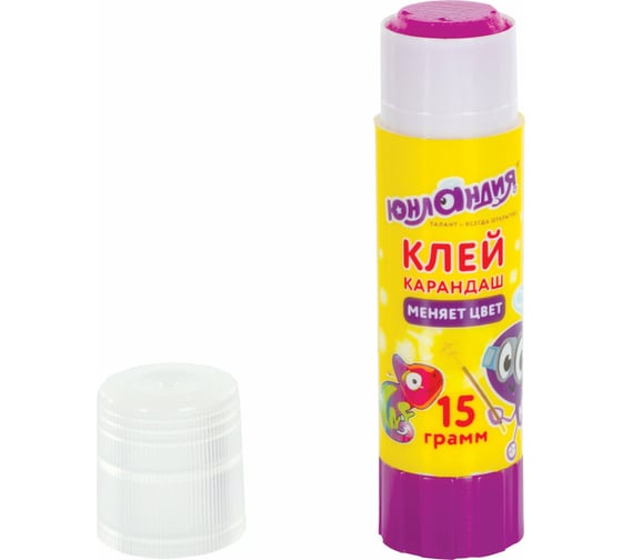 Изображение товара Клей-карандаш ЮНЛАНДИЯ ЮНЛАНДИК И ХАМЕЛЕОН 15 г, обесцвечивающийся после высыхания 227614