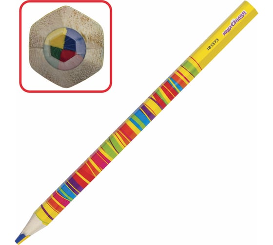 Изображение товара Карандаш ЮНЛАНДИЯ MAGIC с многоцветным грифелем, 1 шт, утолщенный, заточенный 181373