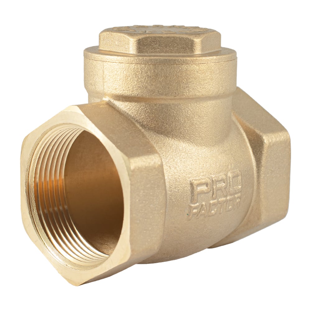 Изображение товара Обратный клапан PROFACTOR горизонтальный дисковый для водопровода латунь 1 1/4"