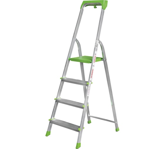 Изображение товара Алюминиевая стремянка Новая Высота PRO с органайзером, NV 2115 1х4 ступени, Max нагр. 180 кг, 2К башмаки, 2115104