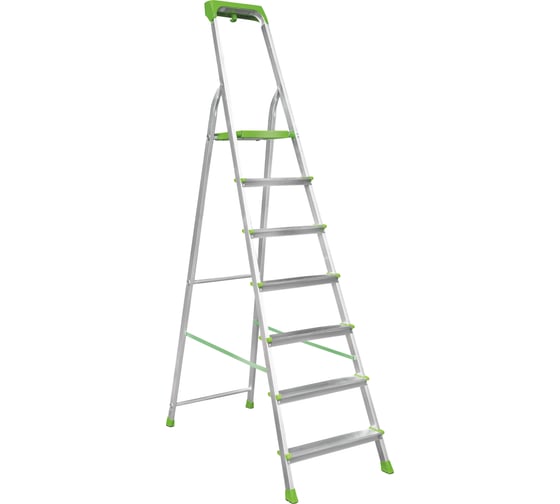 Изображение товара Алюминиевая стремянка Новая Высота PRO с органайзером, NV 2115 1x7 ступеней, Max нагр. 180 кг, 2К башмаки, 2115107