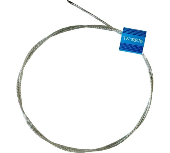 Изображение товара Тросовая пломба ТПК Технологии Контроля "ТК ТРОС", D-2.5 мм, L-1000 мм; Цвет: синий 100 шт. 24172