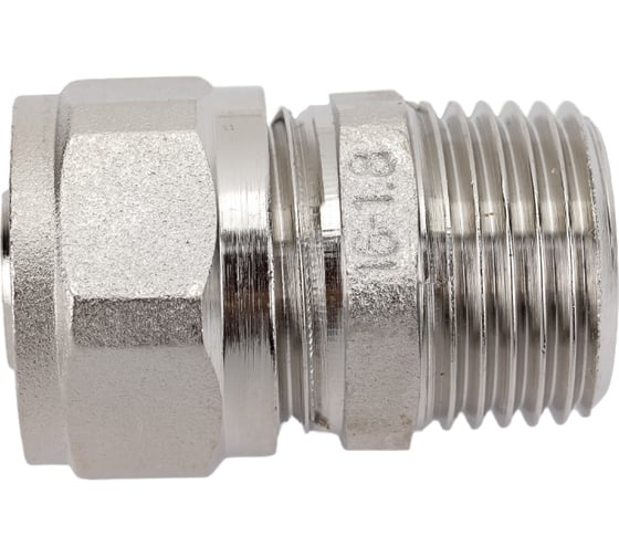 Изображение товара Прямой соединитель BYR PEX Н.Р. 1/2" х 16 (1.8) для подключения приборов, никель 1080