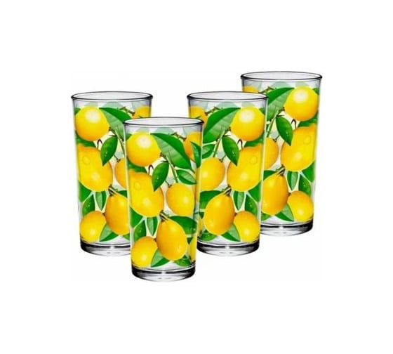 Изображение товара Набор стаканов Декостек Лимоны 300 мл, 4 шт. ТП15023