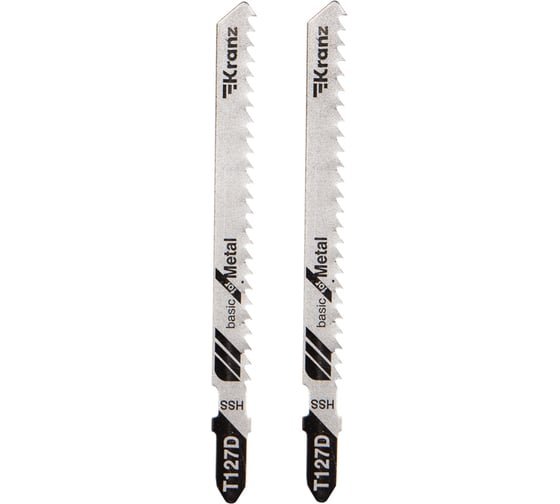 Изображение товара Пилка для лобзика по мягкому металлу T127D 100 мм, шаг 3.2 мм, 2 шт KRANZ KR-92-0318