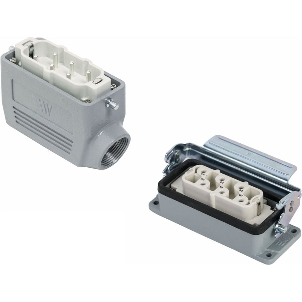 Изображение товара Промышленный прямоугольный разъем Mete Enerji комплект H6HSB-AM-CF