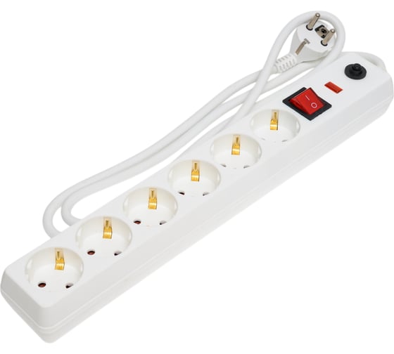 Изображение товара Удлинитель-сетевой фильтр с выключателем и защитой от перегрузки truEnergy 6 розеток кабель ПВС 3х1,5м2 1.5м 15200