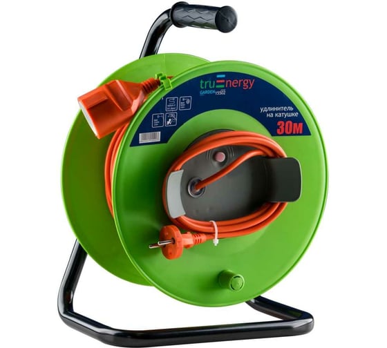 Изображение товара Садовый удлинитель на катушке truEnergy кабель ПВС 2x1 мм2 30 м 15502
