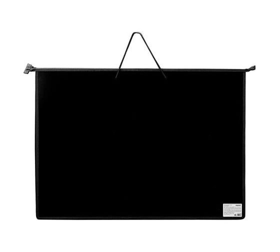 Изображение товара Папка для рисунков и чертежей Пифагор А2, 1 отделение, пластик, ручки-шнурок, на молнии, черная 270873