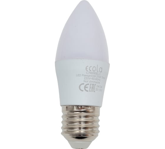 Изображение товара Светодиодная лампа Ecola candle LED Premium 9,0W 220V E27 2700K свеча композит 100x37 C7MW90ELC