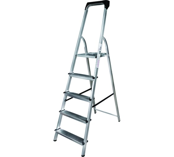 Изображение товара Алюминиевая стремянка с органайзером Новая Высота 5 ступеней 1115105