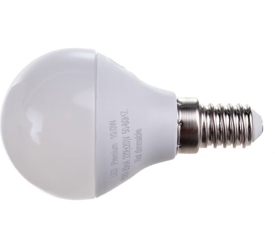Изображение товара Светодиодная лампа Ecola globe LED Premium 10,0W G45 220V E14 6000K шар композит 82x45 K4QD10ELC