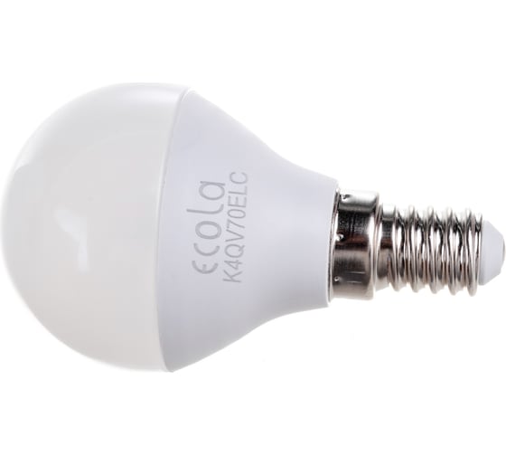 Изображение товара Светодиодная лампа Ecola globe LED Premium 7,0W G45 220V E14 4000K шар композит 82x45 K4QV70ELC