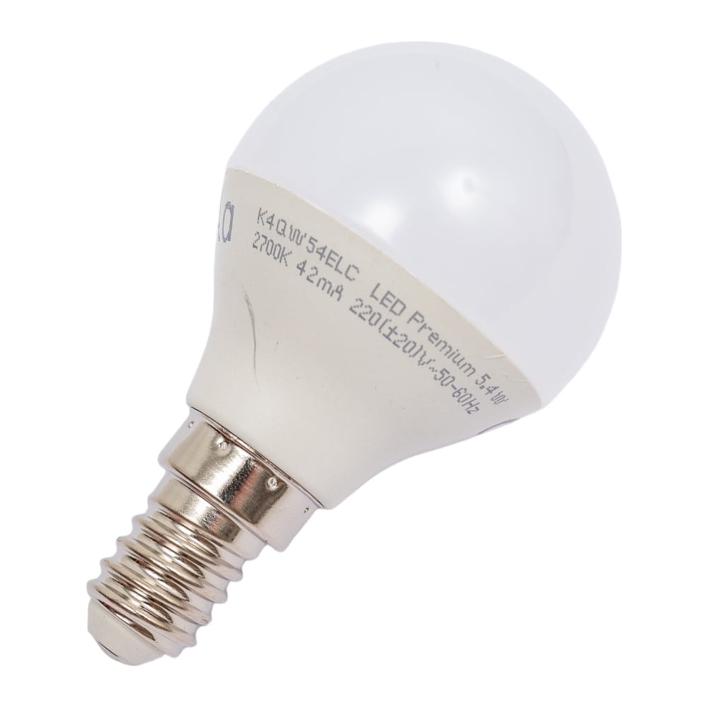 Изображение товара Светодиодная лампа Ecola globe LED Premium 5,4W G45 220V 2700K
