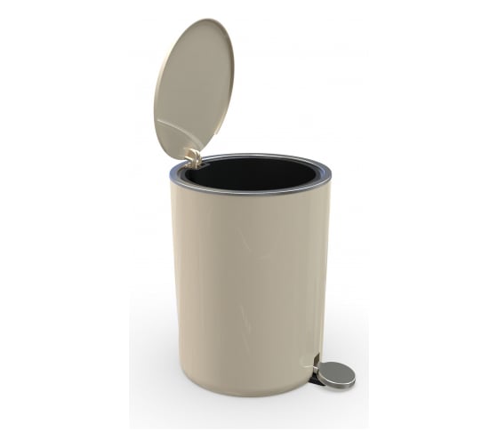 Изображение товара Урна с крышкой PRIMANOVA LENOX 5 л, с педалью, пластик, бежевая M-E66-09