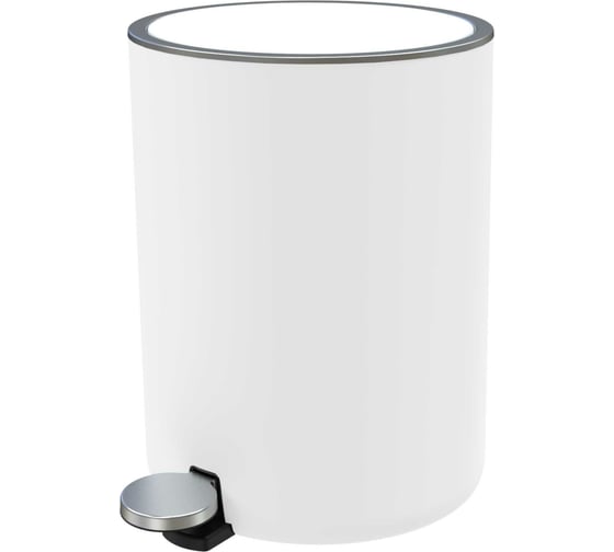 Изображение товара Урна  с крышкой PRIMANOVA LENOX 5 л, с педалью, пластик, белая M-E66-01
