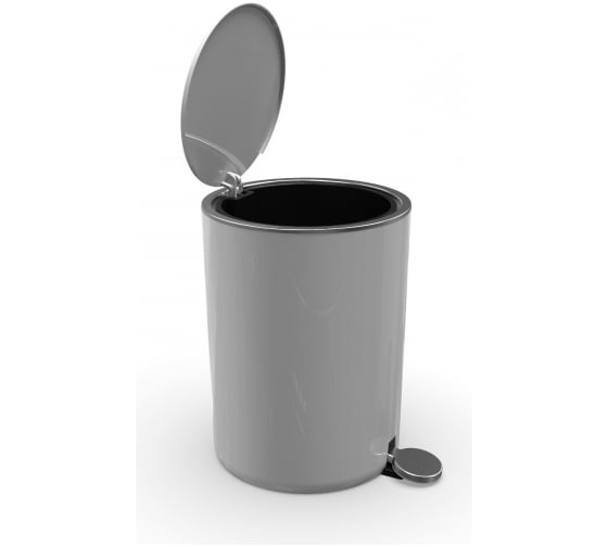 Изображение товара Урна с крышкой PRIMANOVA LENOX  5 л, с педалью, пластик, серая M-E66-07