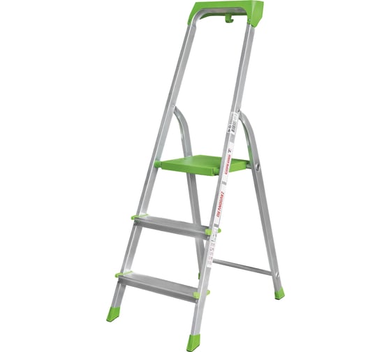 Изображение товара Алюминиевая стремянка Новая Высота с органайзером, 1x3 ступени, 2К башмаки, 2115103