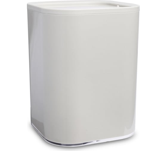 Изображение товара Урна с крышкой PRIMANOVA KLAR бежевый, пластик, 19.5x19.5x25.5 см D-20624