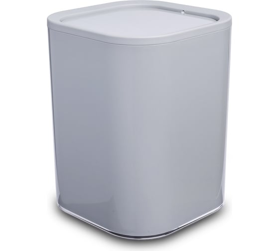 Изображение товара Урна с крышкой PRIMANOVA KLAR серый, пластик, 19.5x19.5x25.5 см D-20614