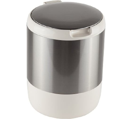 Изображение товара Урна с крышкой PRIMANOVA LIMA 3 л, из нержавеющей стали, круглая, цвет корпуса - бежевый M-E29-09